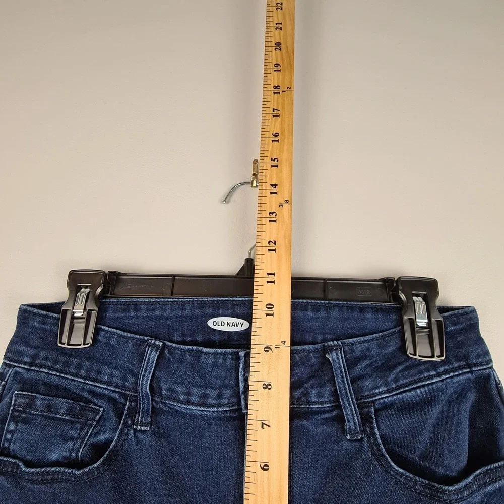 Old Navy Rockstar Super‎ Skinny Ankle Jeans Women's Size 4 Blue Mid Rise Raw Hem